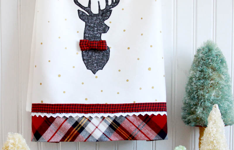 stylish christmas deer tea towel | christmas tea towels