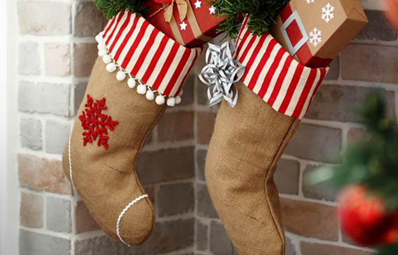 burlap christmas stocking | christmas stockings personalized