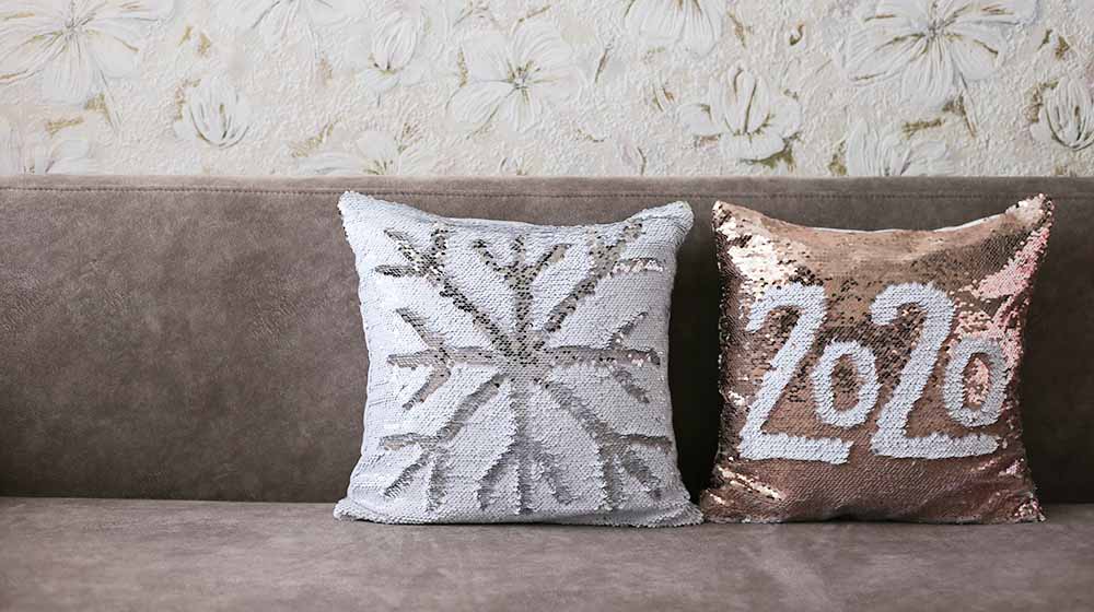 pillows sequins white gold paillettes | How To Sew This Quick & Easy Snowflake Throw Pillow | Featured