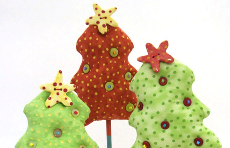 stuffed christmas trees | christmas ornaments to sew