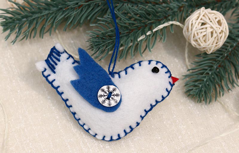 textile handmade decorative felt birds toy | christmas ornaments to sew