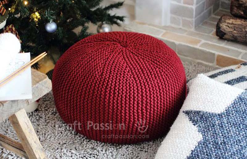 pouf knitting pattern | creative knitting projects