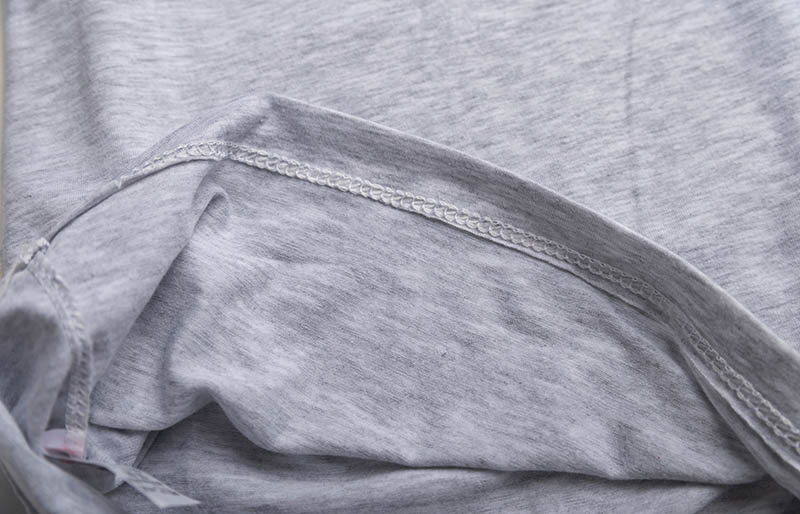 grey cotton fabric close hem tee | sewing hacks