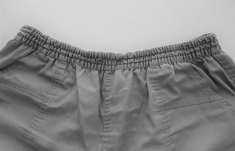 mens summer shorts showing elasticated waistband | sewing hacks