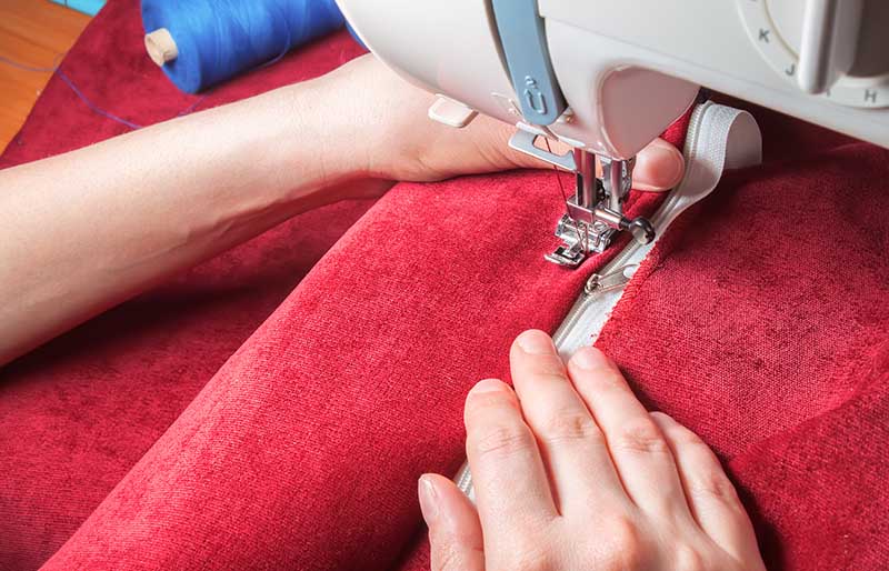 modern sewing machine red fabric womens | sewing hacks