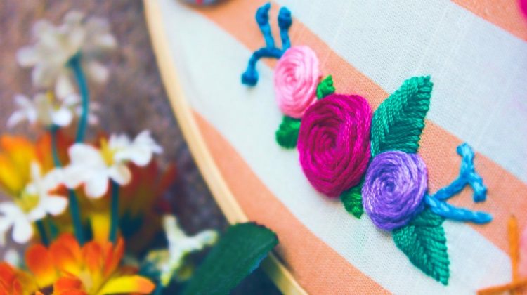 Stitch Flowers | Handkerchief embroidery kit |Dainty Embroidered Handkerchief Designs | Sewing.com | Featured