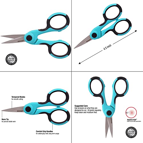 Premium Tailor Sewing Scissors Bundle, 8.1 Heavy Duty Sharp Fabric  Scissors, 5.1/4 Detail Embroidery Scissors, 5 Thread Snips with Comfort  Grip
