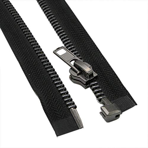  Leekayer #10 29 Inch Separating Zipper Black Nickel 73.6 cm  Metal Zipper for Sewing Crafts Jacket Dress Bag Coats Heavy Duty DIY  Handmade Replacement Zippers (29 Nickel)