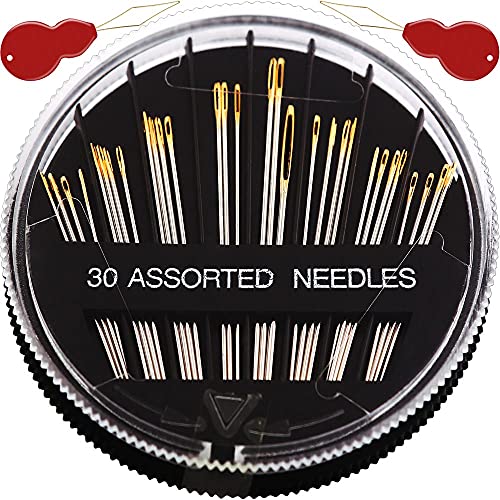 30/60Pack Premium Sewing Needles for Hand Sewing Repair, 6 Sizes