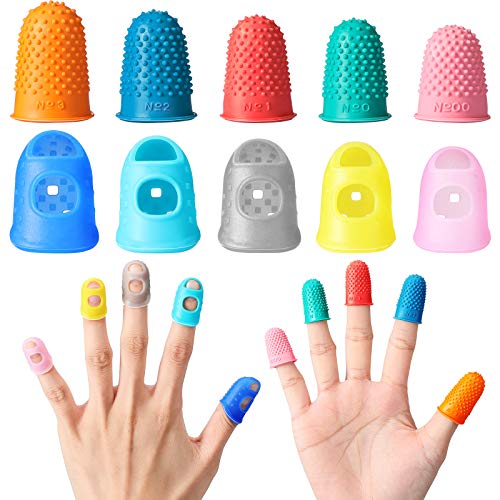 2x L/M Silicone Sewing Thimbles Non-slip Finger Protector for