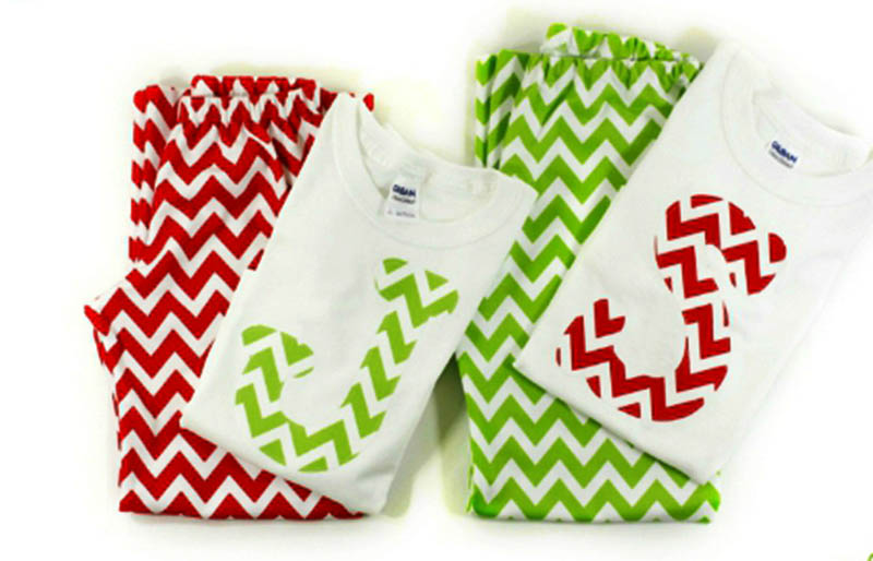 christmas pajamas with monogram applique tutorial diy | toddler christmas pajamas