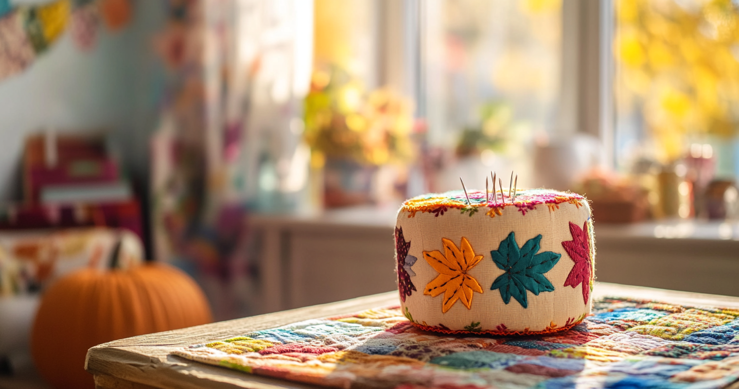 Transform your leftover fabric scraps into a beautiful Fall Leaf Applique Pincushion with this easy-to-follow tutorial. Perfect for adding a seasonal touch to your sewing projects!