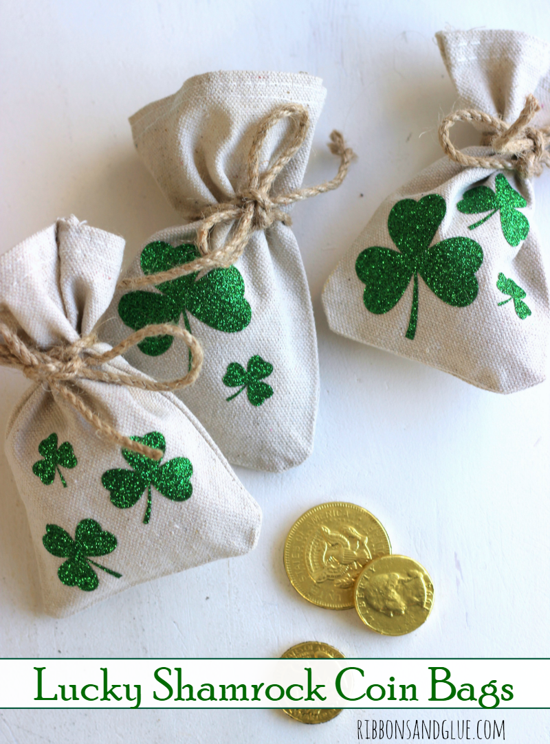 Lucky Shamrock Coin Bags | Easy St Patrick’s Day Decorations | Sewing Projects | Featured