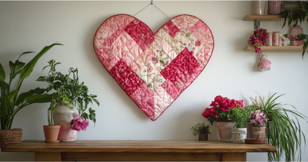 Heart-Shaped Wall Hanging: A Quilted Expression of Love!