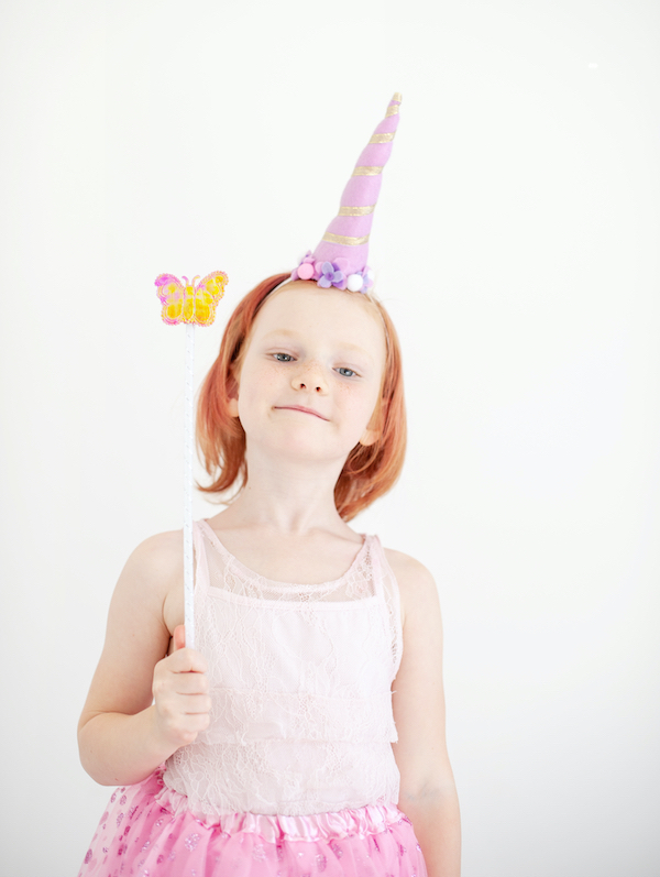 The girl in the unicorn costume | halloween diy costumes