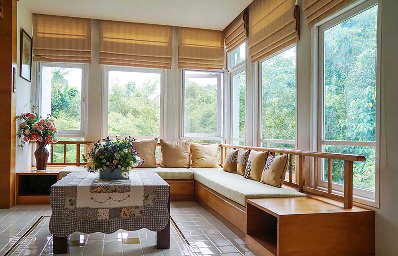 brown roman blind shade curtain tree | window shade