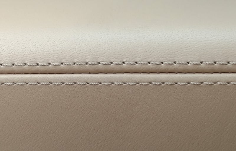 cream leather stitched large thread | Basic Hand Stitching