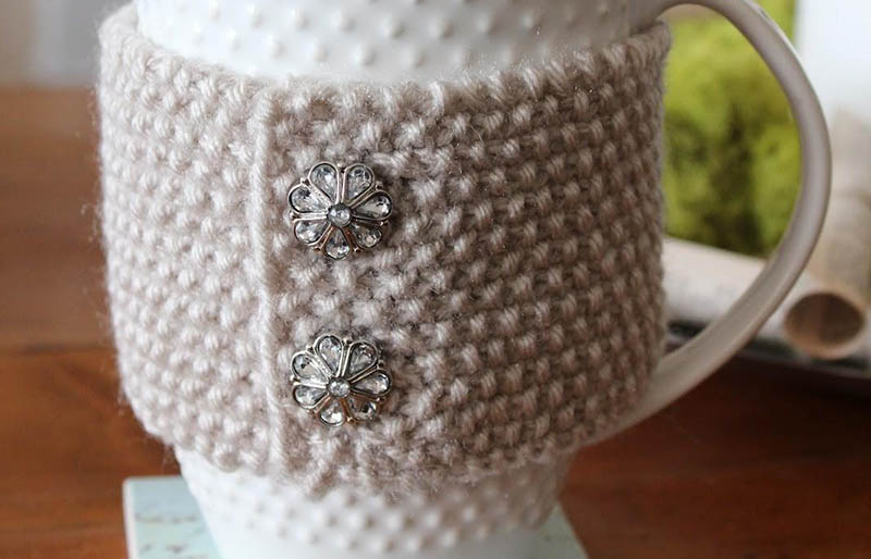 diy cup cozy | creative knitting projects