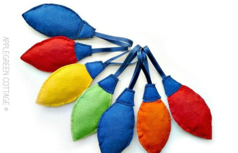 felt christmas lights | christmas ornaments to sew