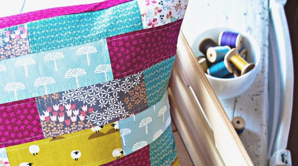 handmade patchwork pillow case | Fun Sewing Ideas For Moms and Kids