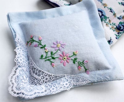 Handkerchief Sachets | Diy embroidered handkerchief| Dainty Embroidered Handkerchief Designs | Sewing