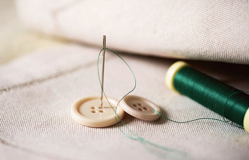 needle button sew tailoring fabric | sewing hacks