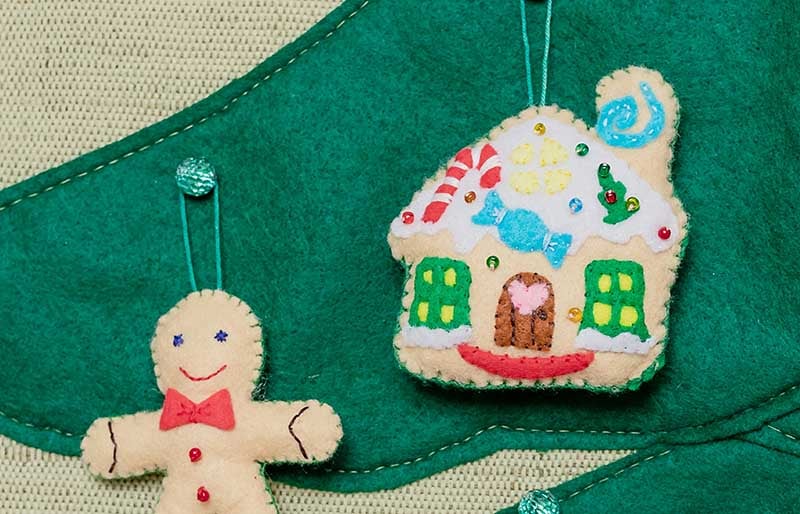 part green felt christmas tree on | christmas ornaments to sew