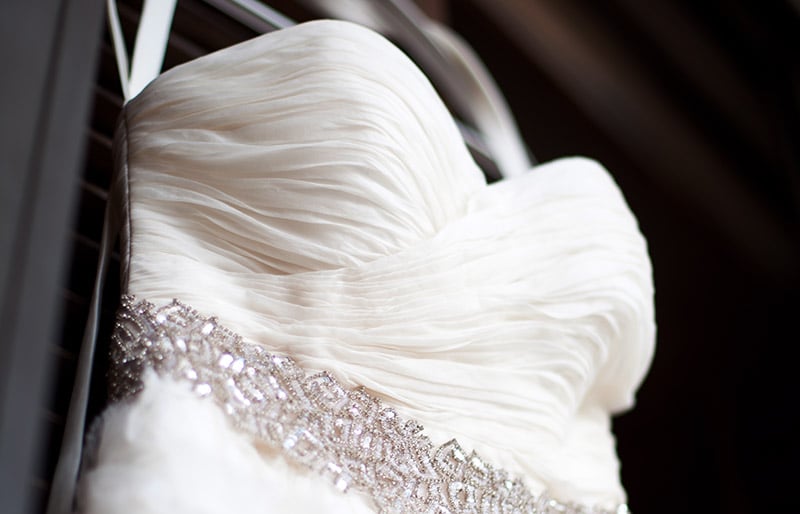 white wedding dress on shoulders before | ruche clothing