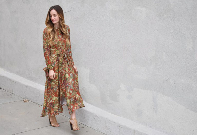 winter floral maxi dress | winter clothes list