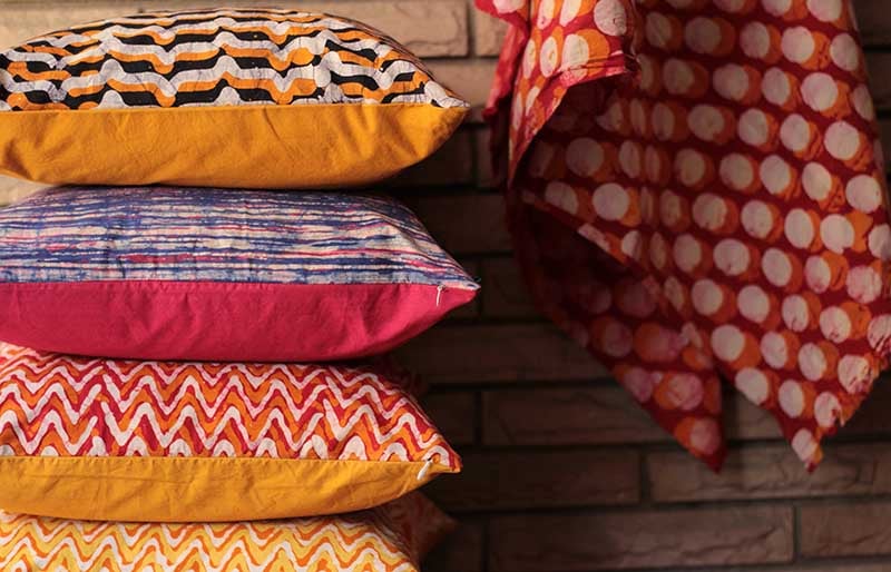 assorted color stack of pillows | easy sewing projects for beginners